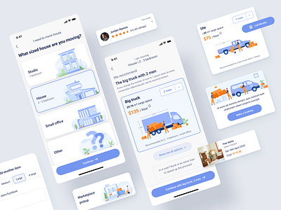 Moving app (part 1) app design flat illustration ui