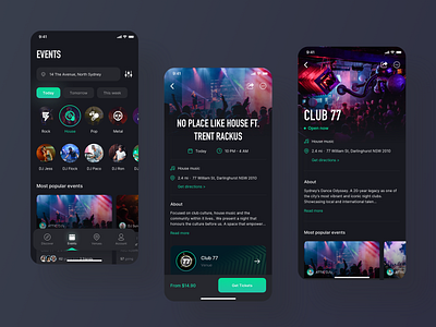 Music Event App app design ui