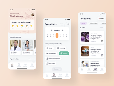 Medical app app design flat ui