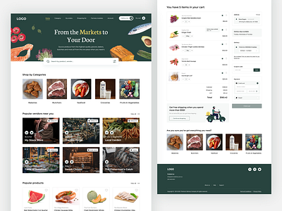 Grocery shopping design flat ui