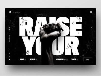 Fight Racism – Website concept black black white design fist hero interface monochrome people racism typography ui ui design uidesign ux web website