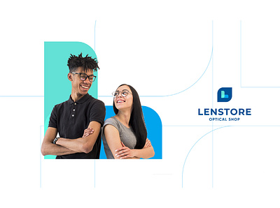 Lenstore branding design logo