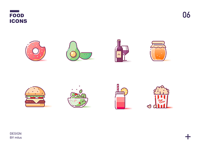 美食icons branding design illustration logo ux vector 品牌 应用 插图 活版印刷 设计