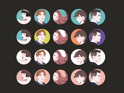 Hairstyles illustration 插图 设计