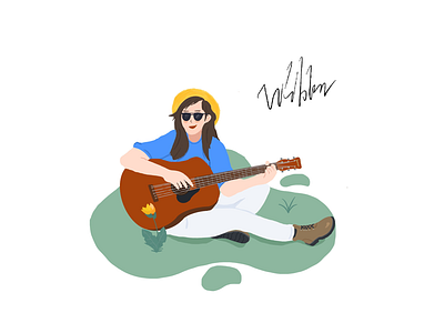 play guitar illustration procreate