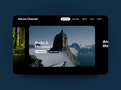 Nature Channel Streaming App Concept — Content Preview 2021 animation app cinema clean interface design film inspiration netflix stream streaming trendy tv ui ux video