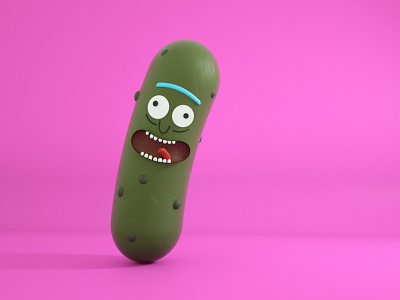 Pickle Rick 3d art c4d cartoon character octanerender pickle test