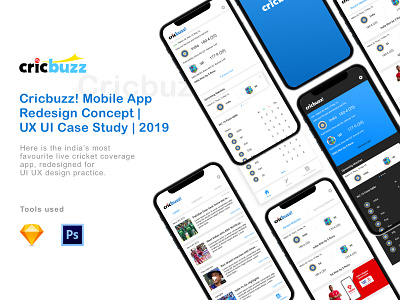 Cricbuzz! Mobile App Redesign Concept | UX UI Case Study | 2019