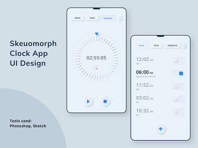Skeuomorph Clock App Design
