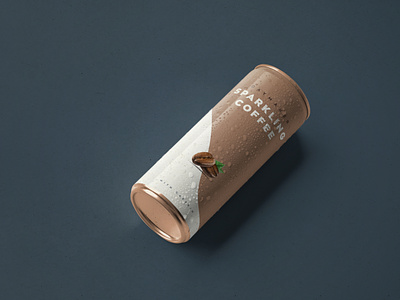 Sparkling Coffee - Can Design Alt. 02 branding cafe can coffee design drink food illustrator packaging sparkling typography