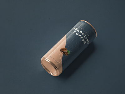 Sparkling Coffee - Can Design Alt. 03 branding cafe can coffee design food illustrator packaging sparkling typography