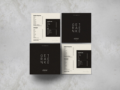 Atelier - Drink Menu bar bistro branding cafe design food illustrator menu pizza restaurant typography