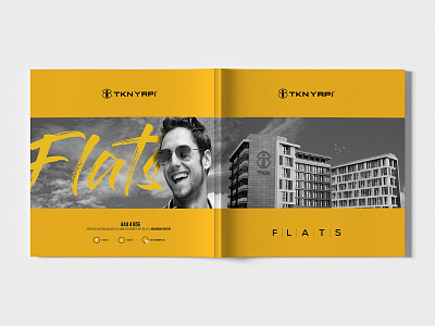 TKN Flats - Brochure Design black branding corporate branding design flat hotel illustration illustrator logo real estate residence turkey typography yellow