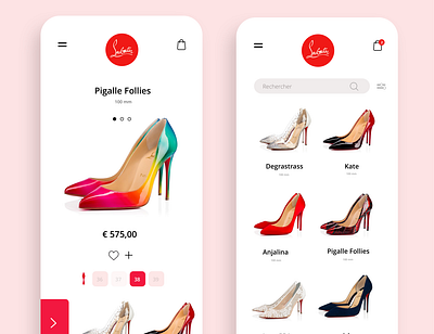 Louboutin re-design app store adobexd app branding design luxury luxury branding minimalism minimalist red ui ux