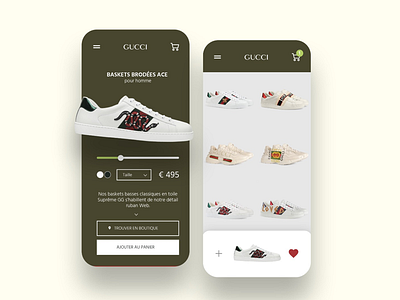 Gucci - App design concept adobexd app appdesign branding design designer gucci luxury minimalist photoshop shoes snake sneakers ui uiux ux