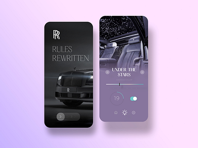 Rolls royce car light interface UI/UX