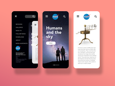 NASA redesign app concept adobexd app appdesign design minimalist mobile nasa planets space spaceship stars ui univers ux