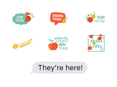 Jewish New Year Sticker Set imessage ios10 jewish new pack shana sticker stickers tova year