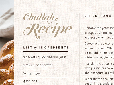 Challah Recipe bread burlap card challah flour ingredients recipe