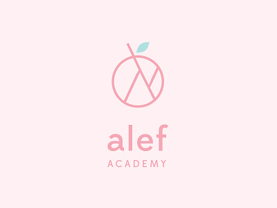 Alef Academy academy alef apple geometric leaf logo preschool reggio