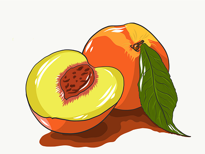 Peach adobe illustrator draw peach vector вектор иллюстрация рисование иллюстратора adobe