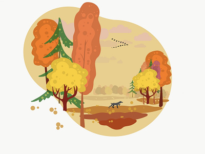 Autumn adobe illustrator draw autumn forest birds dog forest hunt illustration ipad pro procreate procreate app vector вектор иллюстрация приложение procreate рисование иллюстратора adobe