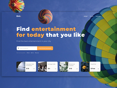 The design of the main page search service entertainment entertainment service design sketch ui ui ux design web design