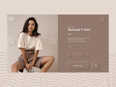 Neumorphic Landing Page branding cafe clothes coffe flat girl minimal neumorphism online shop oversized t shirt ui ux zara неоморфизм оналайн магазин