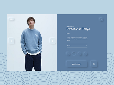 Neumorphic Landing Page blue branding design flat minimal online shop ui ux vector zara