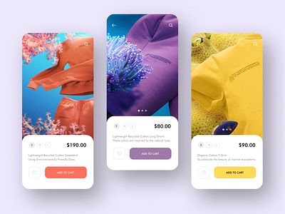 Online shop mobile app add to cart app design branding cart clothes coral delivery digital ecommerse flat homepage minimal mobile mobile design ocean online shop order sea search uiux