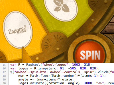 Spin the Wheel canvas interactive raphael raphael.js