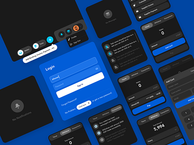 Dark Cards app card dashboard dashboard design design dropdown notifications sign in page tasks ui user ux wallet withdraw