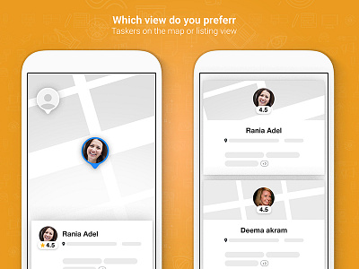 Taskers Listing - Map View android app design freelancers ios taskers tasks ui ux work