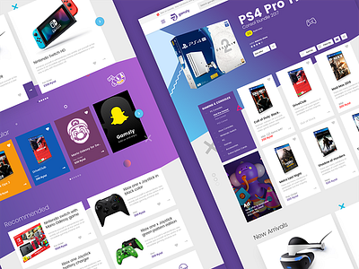 Gamzly online shopping store app cms design flat illustrations ui ux web