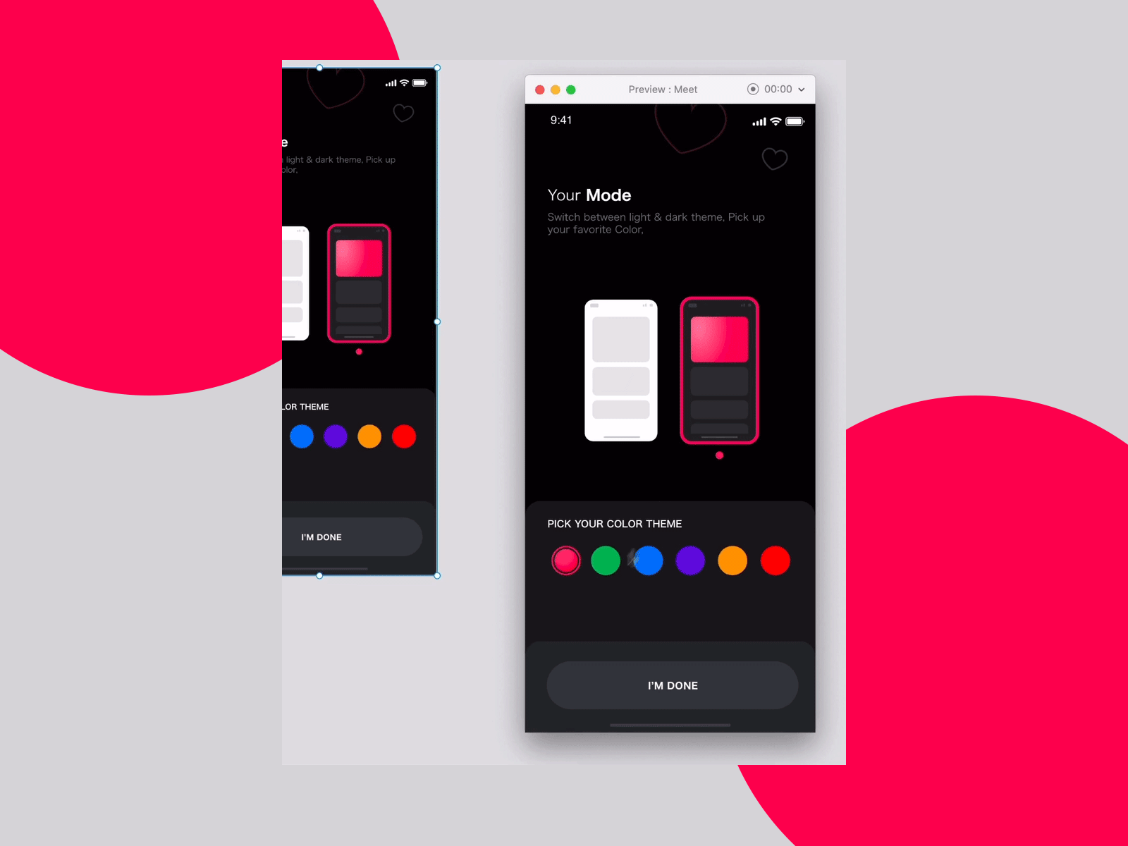 Animated Switch mode app dark theme darkmode dating design friends ios ios13 people ui ux