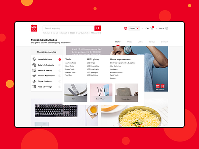 Miniso Saudi Arabia design ecommerce locations market products purchase shopping ui ux web