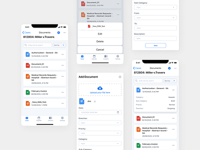 Lawyer app. Documents page