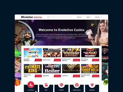 Casino Evolution branding casino casino game design gambling game design online games slots ui ux uxdesign web