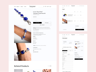 Product page & Checkout cart cart design checkout checkout page e comm e commerce ecomm ecommerce jewelry product product design product page shop