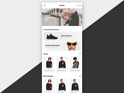 Minimalist Fashion Shop App creative ecommerce fashion mobile sketch sketch app ui ux
