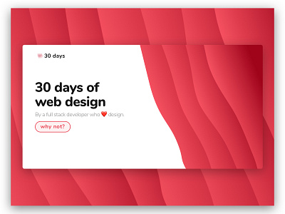 30days Web Design 01 30 day challenge 30 day web design 30 days design developer full stack gradient gradient color landing page ui web design