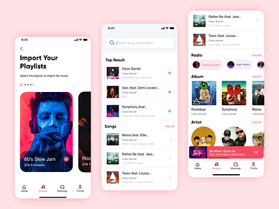 Music App- Import your playlist design mobileappdesign music app music art music artist music library music player musician playlist product typography ui uidesign uiux user experience