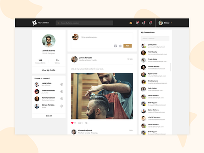 Barber and Buyer social connection dashboad home product salons social ui uidesign ux webdesign