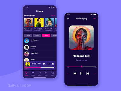 Daily UI #009 - Music Player by Anmol Sharma on Dribbble