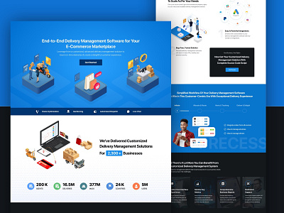 Delivery Management Software Landing page
