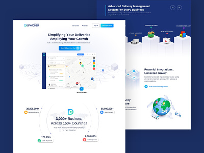 Delivery Management Software Landing Page delivery app delivery software delivery track delivery tracking fleet management landing design landing page landing page design tracking app tracking sofware