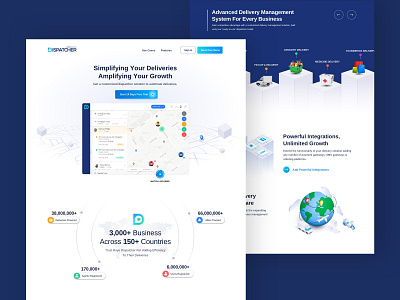 Delivery Management Software Landing Page delivery app delivery software delivery track delivery tracking fleet management landing design landing page landing page design tracking app tracking sofware