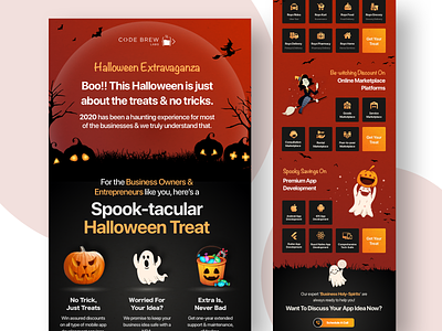 Newsletter - Halloween 50off email template graphic design halloween halloween treat illustration newsletter offer