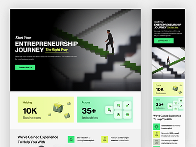 Entrepreneur Landing page entrepreneur graphic design hero header landing page sketch app