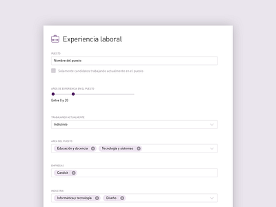 Formulario para segmentador web design form ui ux web